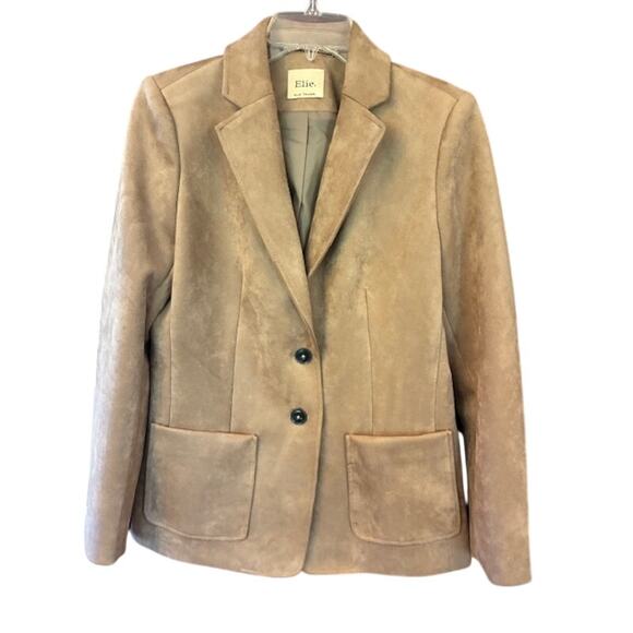 Elie Tahari Jackets & Blazers - Elie Tahari Blazer Jacket Faux Suede Lined Pockets Medium Tan